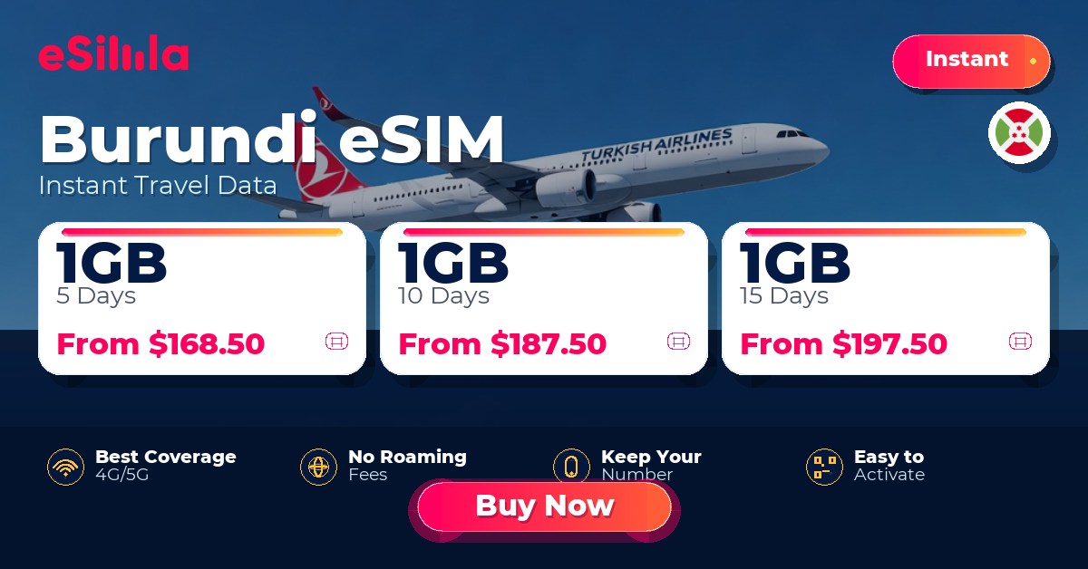 Burundi eSIM travel data offer with package options