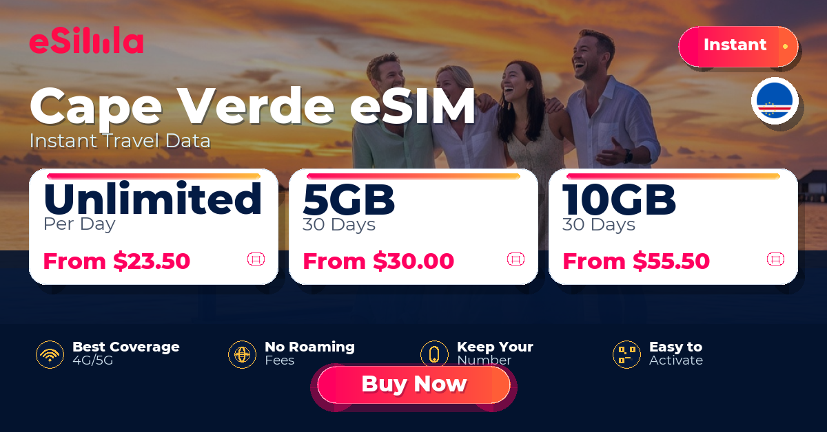 Cape Verde eSIM travel data offer with package options
