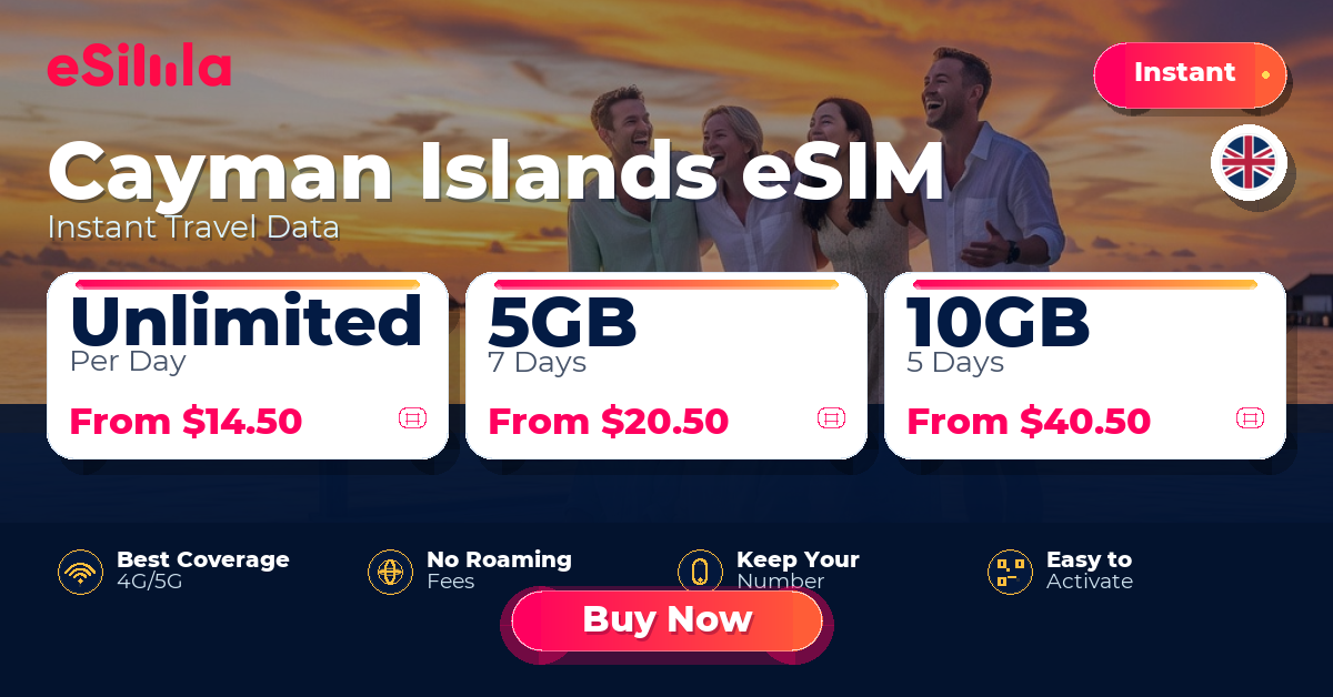 Cayman Islands eSIM travel data offer with package options