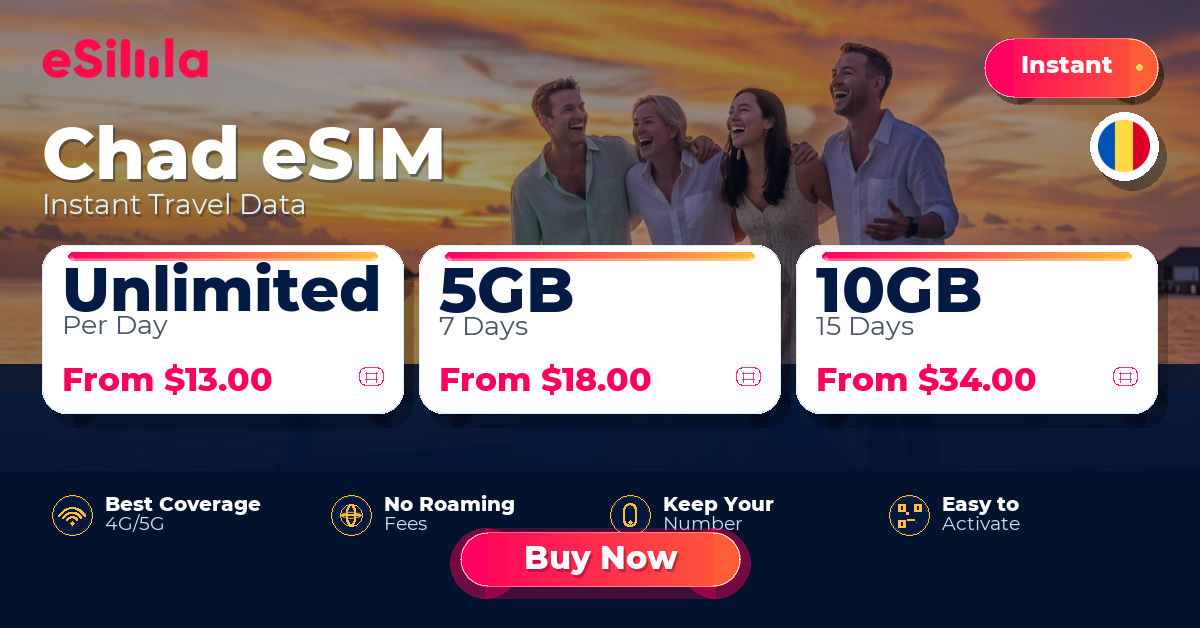 Chad eSIM travel data offer with package options