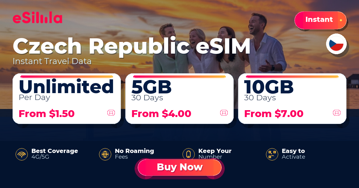 Czech Republic eSIM travel data offer with package options