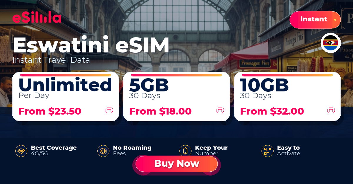 Eswatini eSIM travel data offer with package options