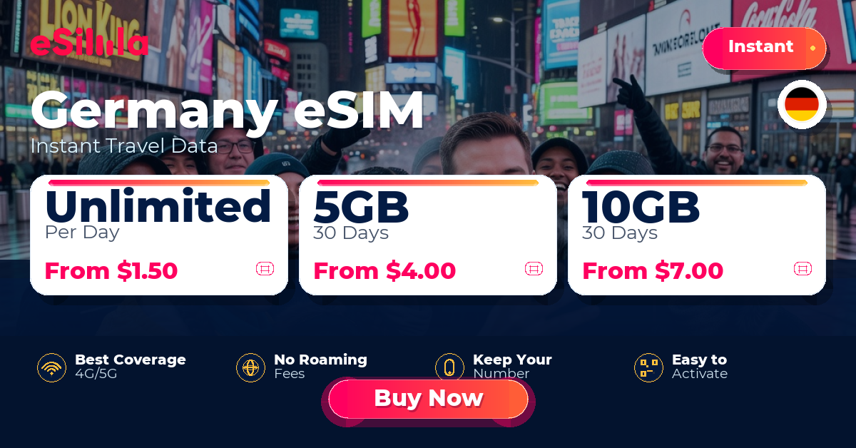 Germany eSIM travel data offer with package options
