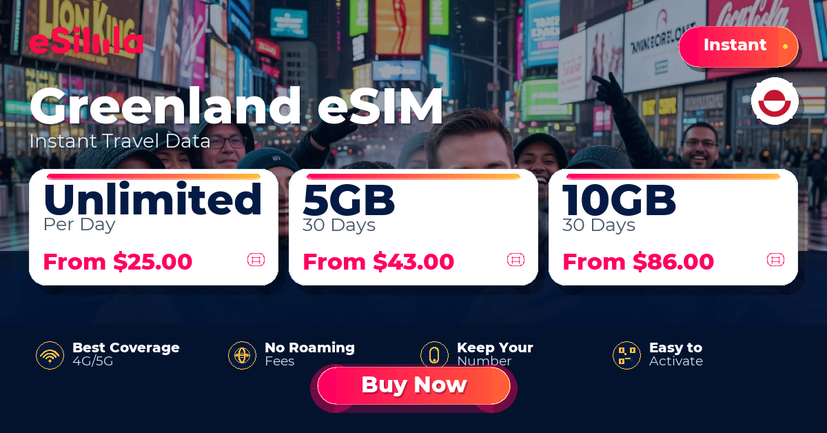 Greenland eSIM travel data offer with package options