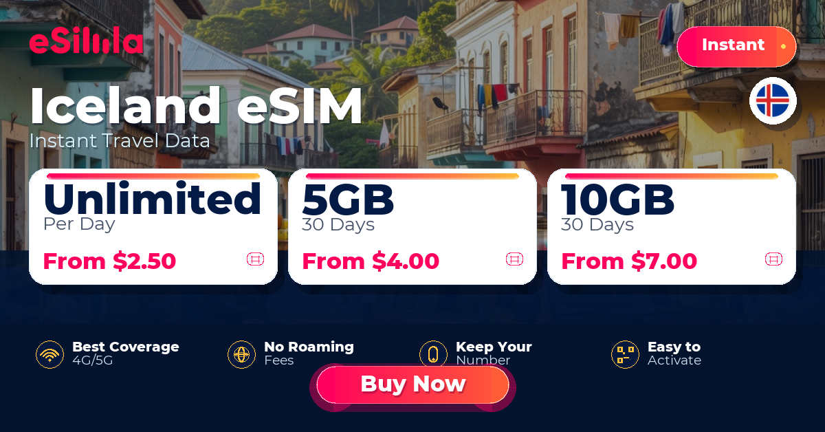 Iceland eSIM travel data offer with package options