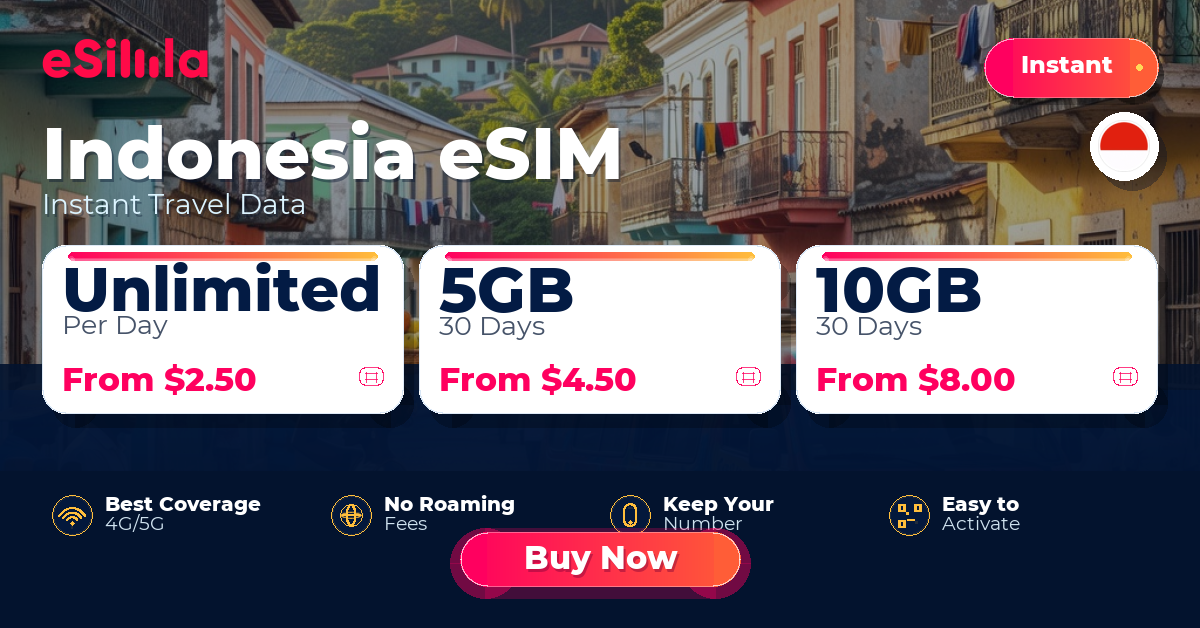 Indonesia eSIM travel data offer with package options