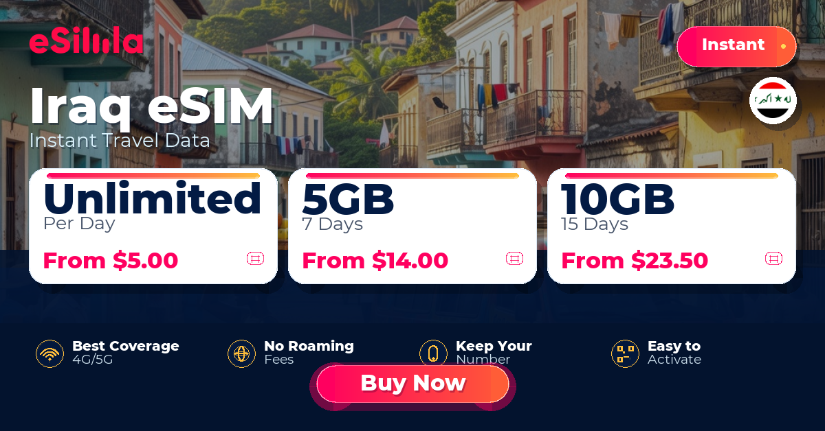 Iraq eSIM travel data offer with package options