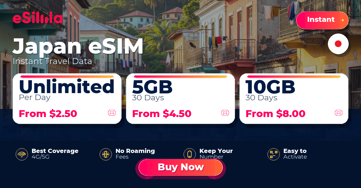 Japan eSIM travel data offer with package options