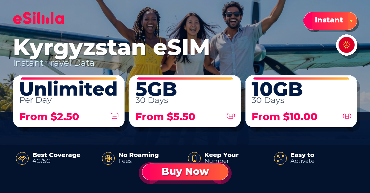 Kyrgyzstan eSIM travel data offer with package options