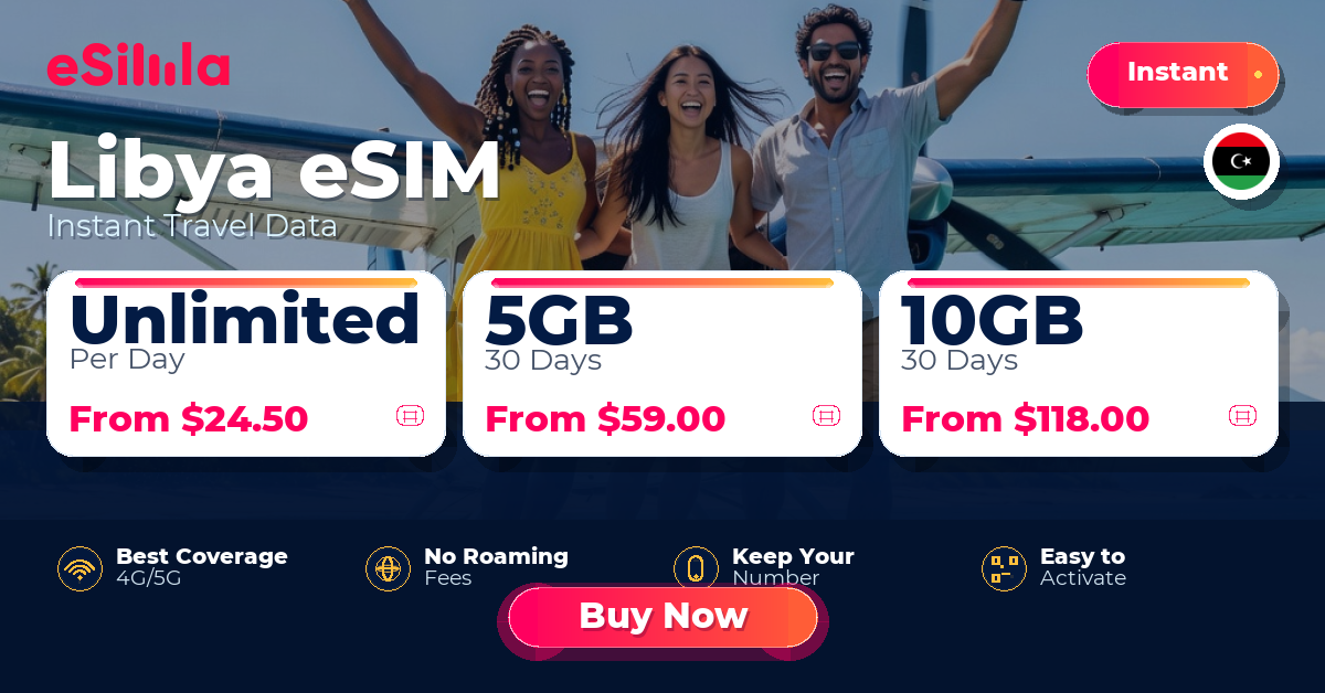 Libya eSIM travel data offer with package options