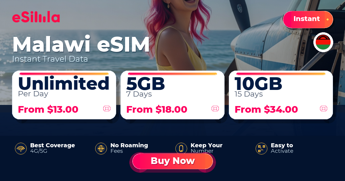 Malawi eSIM travel data offer with package options