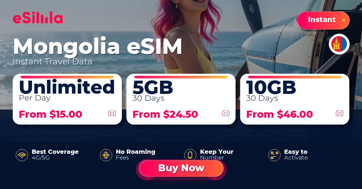 Mongolia eSIM travel data offer with package options
