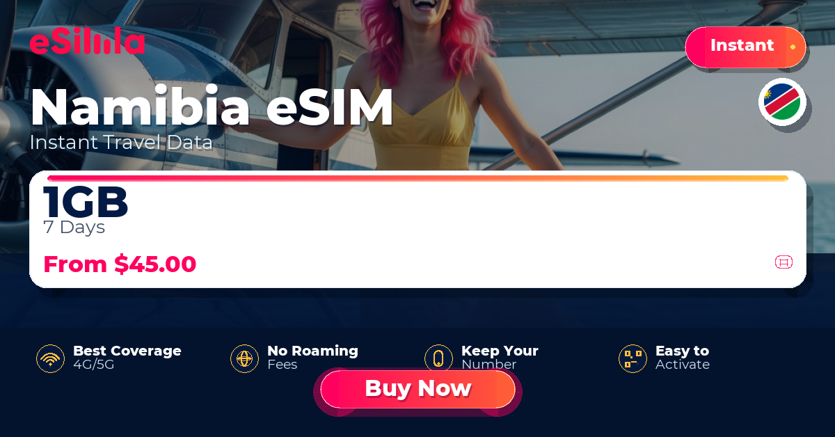 Namibia eSIM travel data offer with package options