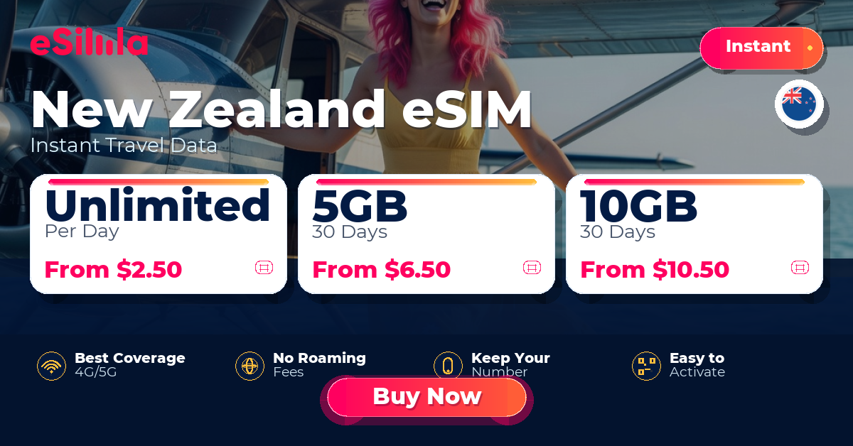 New Zealand eSIM travel data offer with package options