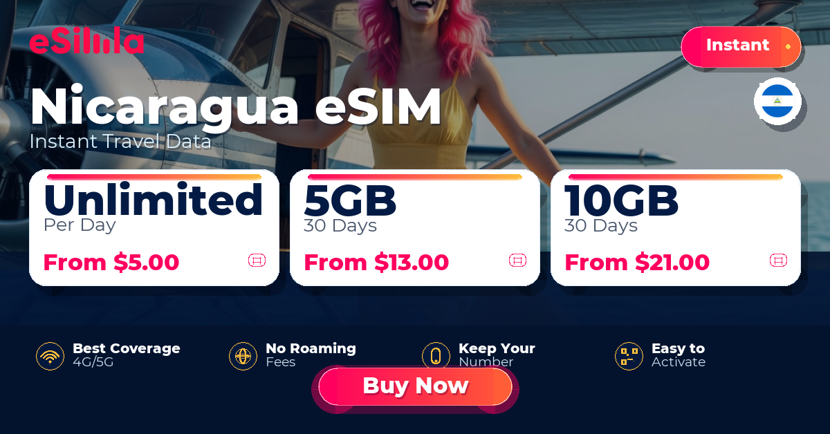 Nicaragua eSIM travel data offer with package options