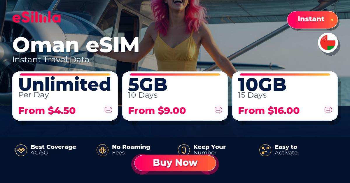 Oman eSIM travel data offer with package options