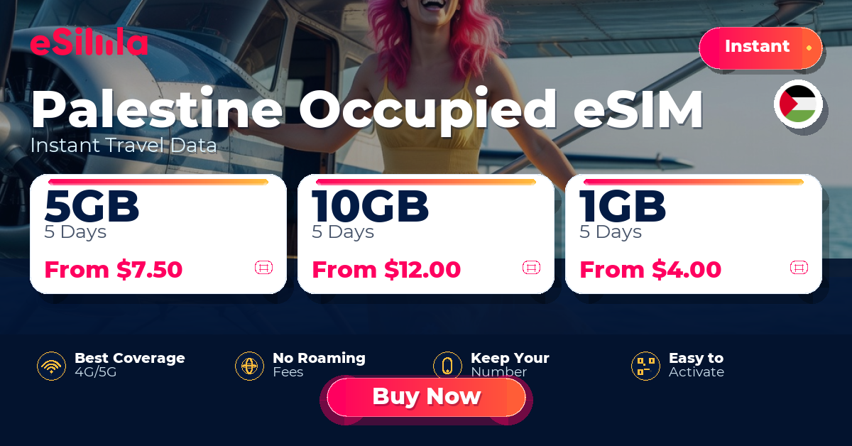 Palestine Occupied eSIM travel data offer with package options