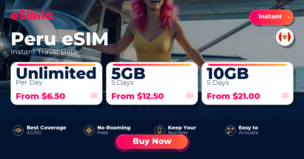 Peru eSIM travel data offer with package options