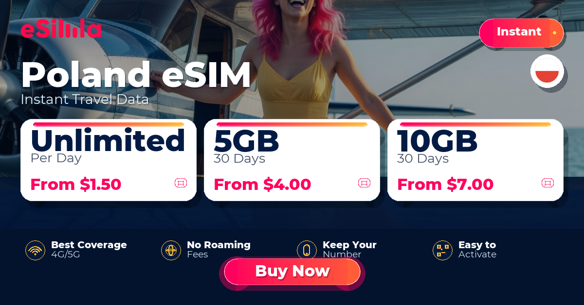 Poland eSIM travel data offer with package options
