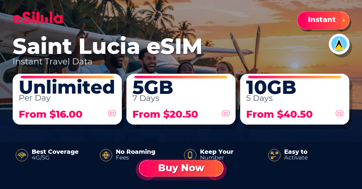 Saint Lucia eSIM travel data offer with package options