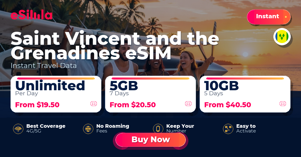 Saint Vincent and the Grenadines eSIM travel data offer with package options