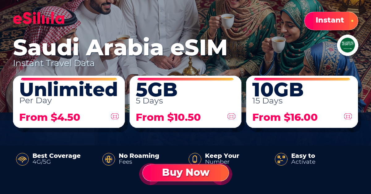 Saudi Arabia eSIM travel data offer with package options