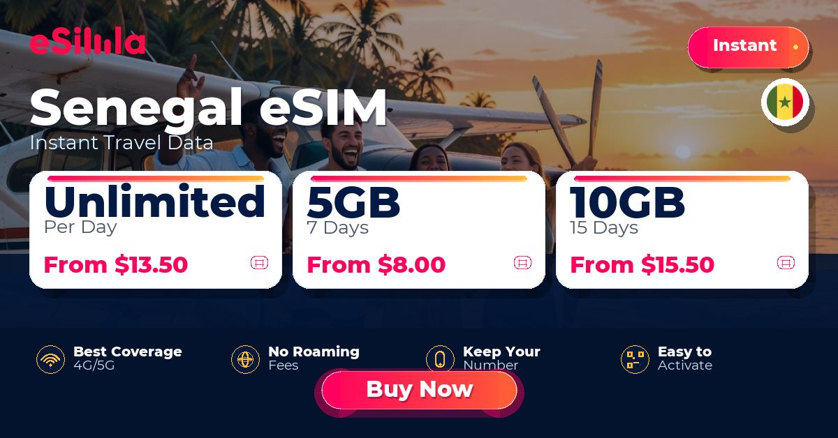Senegal eSIM travel data offer with package options