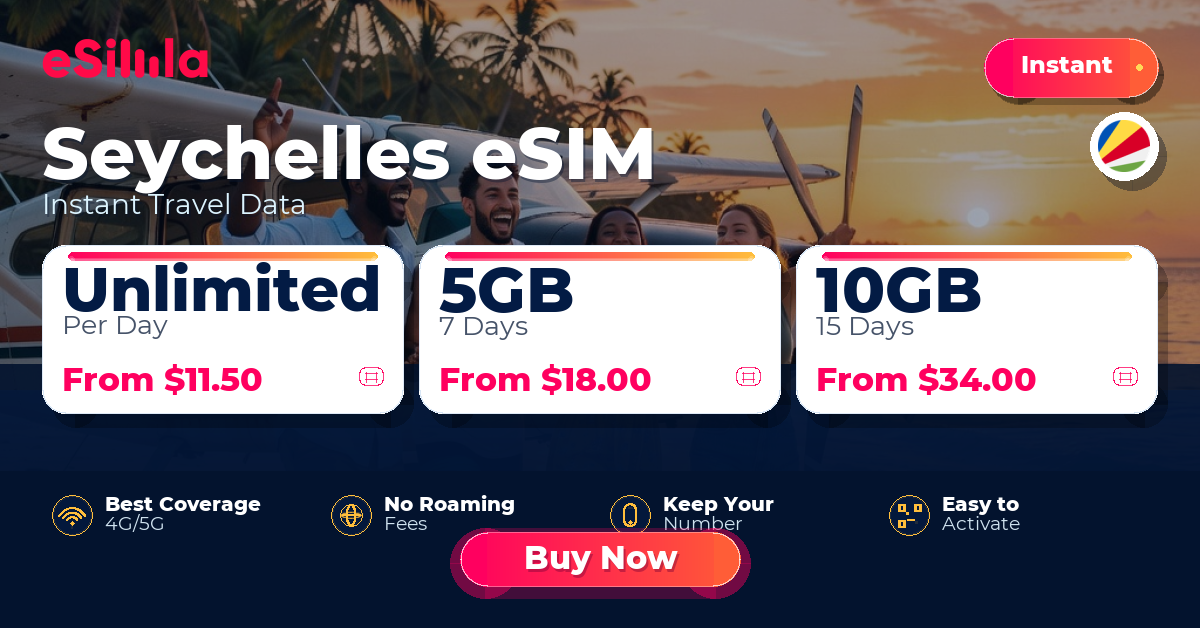 Seychelles eSIM travel data offer with package options