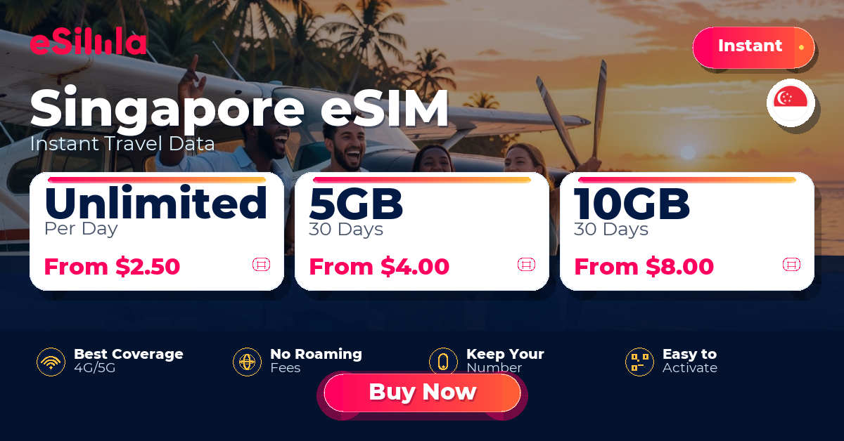 Singapore eSIM travel data offer with package options