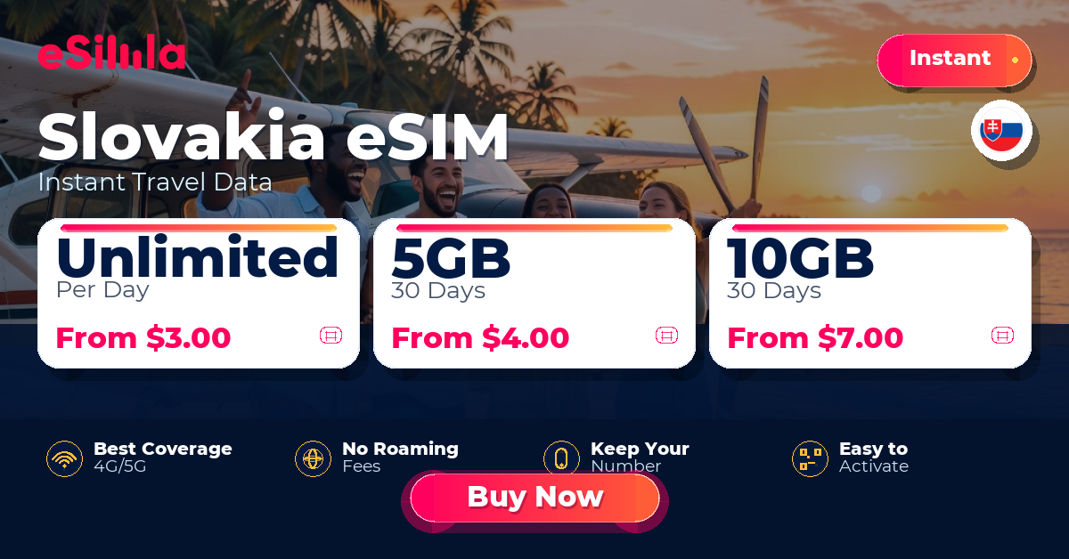 Slovakia eSIM travel data offer with package options