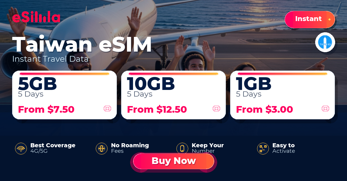 Taiwan eSIM travel data offer with package options