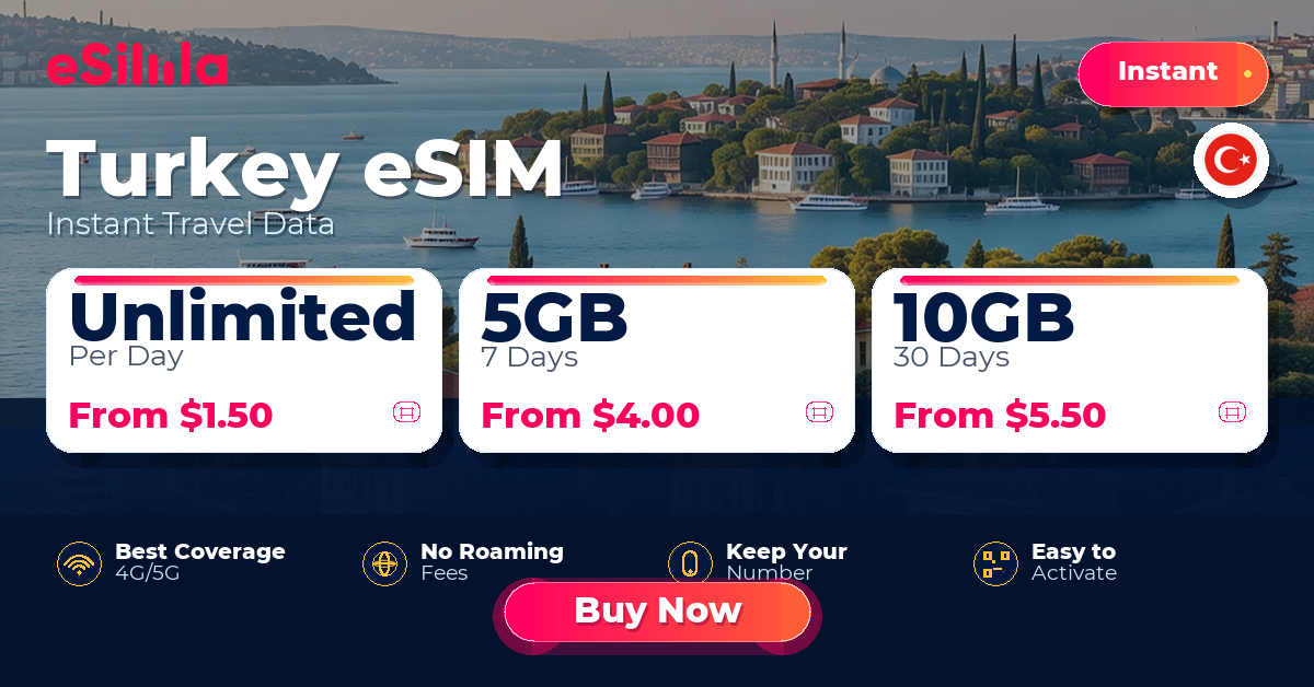 Turkey eSIM travel data offer with package options