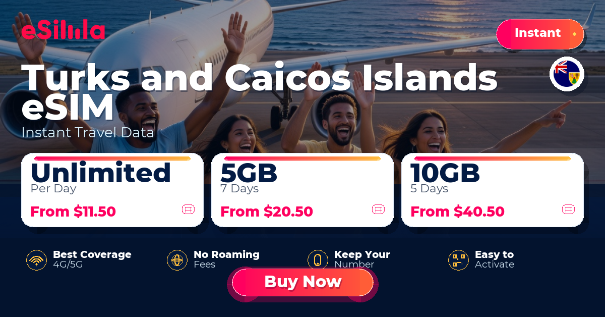 Turks and Caicos Islands eSIM travel data offer with package options